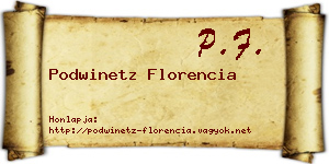 Podwinetz Florencia névjegykártya